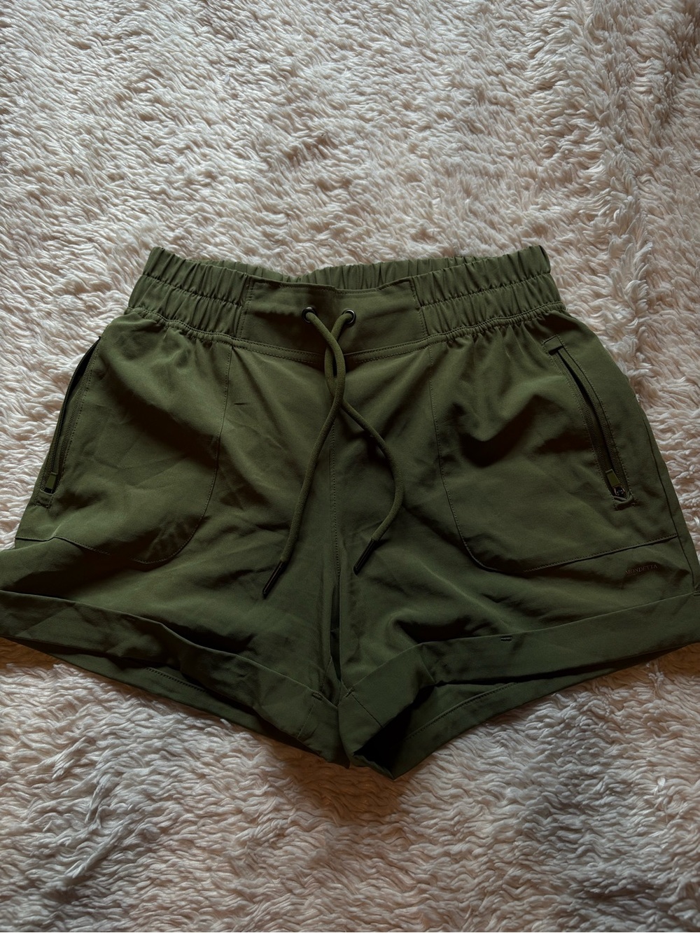 Mondetta Olive Drawstring Performance Shorts